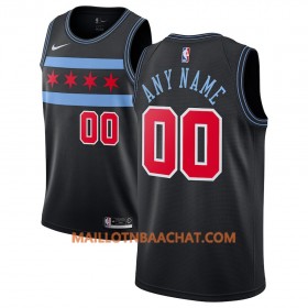 Maillot NBA Chicago Bulls Personnalisable 2018-19 Nike City Edition Noir Swingman - Homme